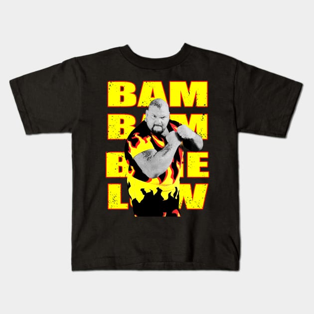 Bam Bam Bigelow Kids T-Shirt by RetroVania